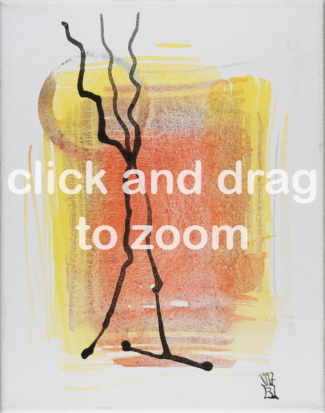 06 Baum Beispiel für Wald - Tempera Leinwand