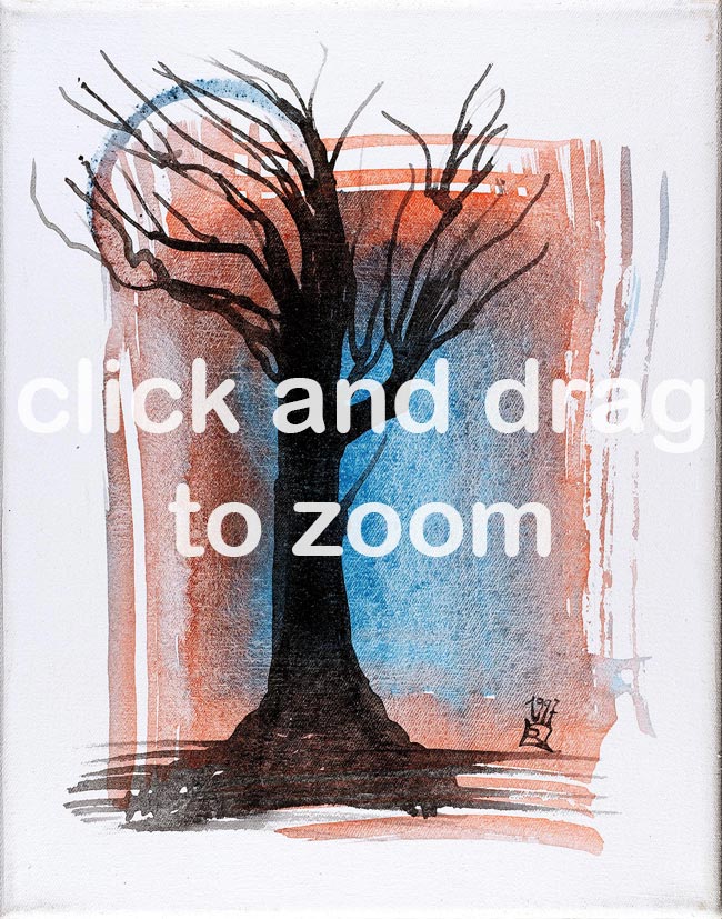 08 Baum Beispiel für Wald - Tempera Leinwand