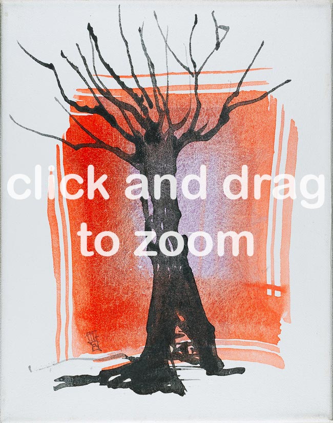 12 Baum Beispiel für Wald - Tempera Leinwand