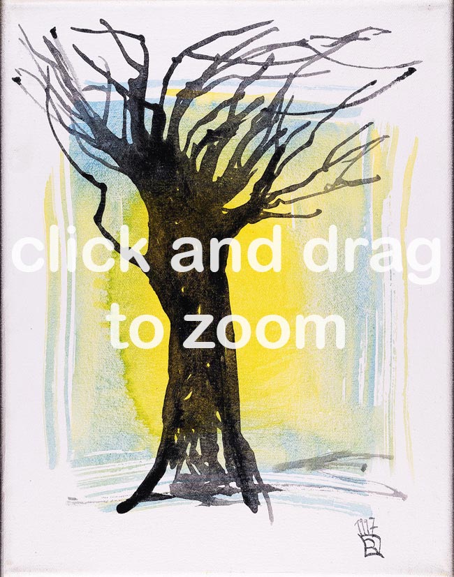 16 Baum Beispiel für Wald - Tempera Leinwand