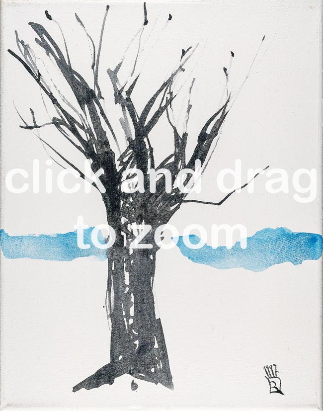 17 Baum Beispiel für Wald - Tempera Leinwand